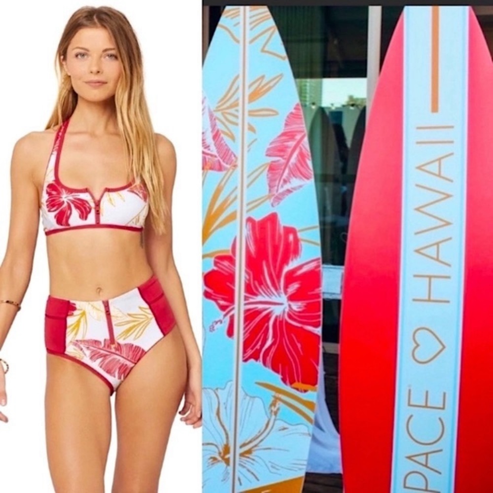 L*SPACE Surf Set - Cher Zip Up Bikini Top & Sonny Bottoms S